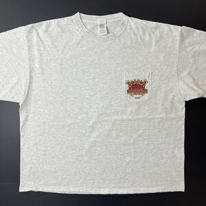 Martinsville Virginia 2007 Pocket Tshirt Men's 2XL Gray Biker Moto Grunge Delta